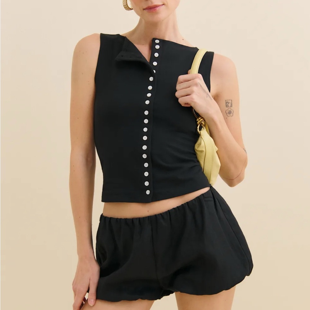 Reformation Luna Linen Bloomer Short